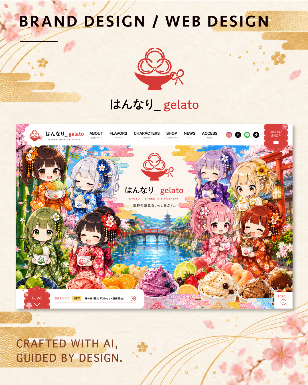 HANNARI gelato ブランド・Webデザイン